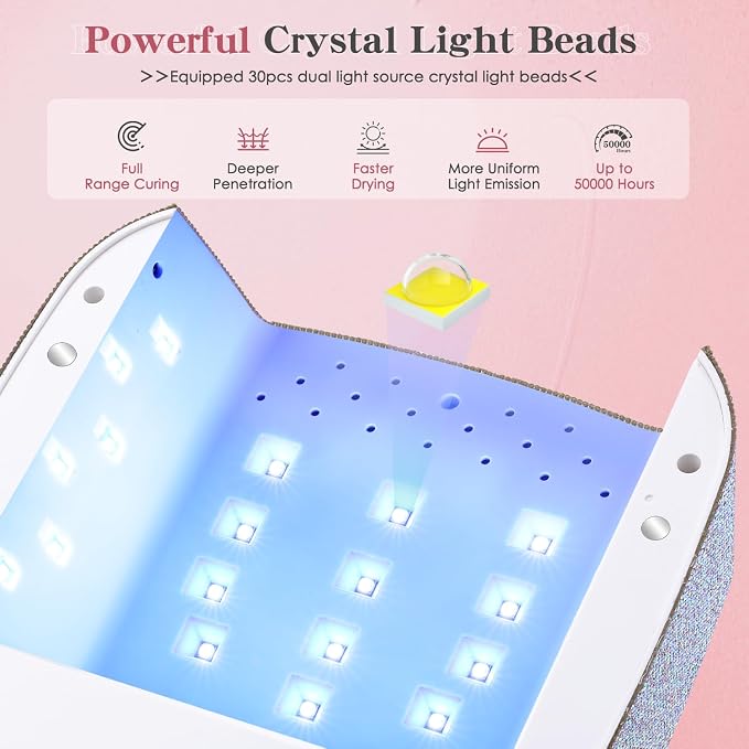 2-in-1 Nail Drill & UV LED Nail Lamp, Professional Rechargeable 45000 RPM Electric Nail Drill Machine, Nail Grinder, Fast Nails Dryer Curing Lamp, Designed for Salon, Home