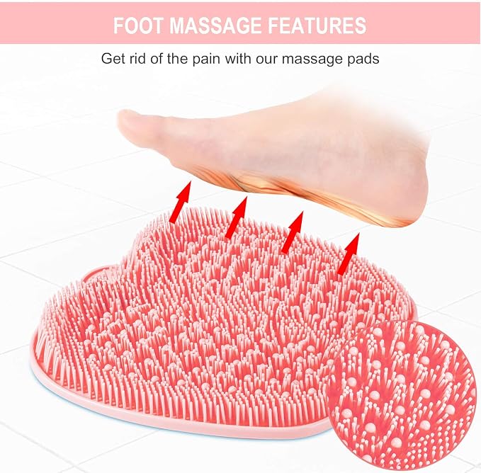 BESKAR XL Larger Shower Foot Scrubber Mat with Non-Slip Suction Cups | Cleans, Smooths, Exfoliates, Massages Your Feet Without Bending, Improve Foot Circulation, Soothes Tired Feet