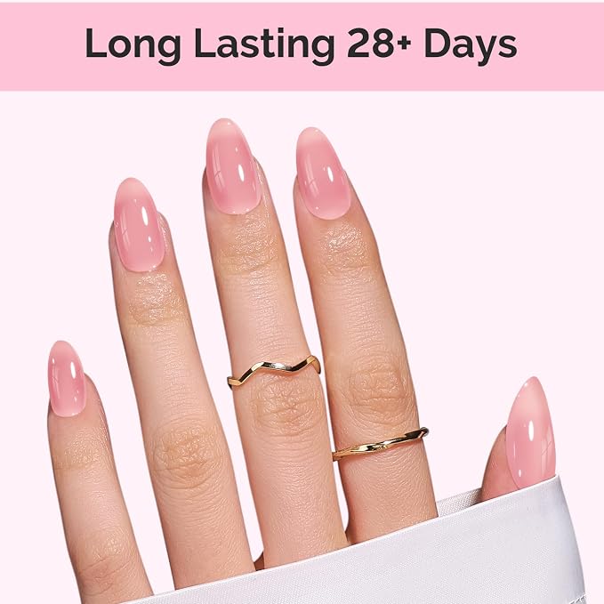 MelodySusie Jeweliver Jelly Gel Nail Polish, 0.5Fl.oz Dreamy Nude Pink Gel Polish Soak Off UV LED Light Cure Gift for Women Manicure Nail Art DIY at Home B6646