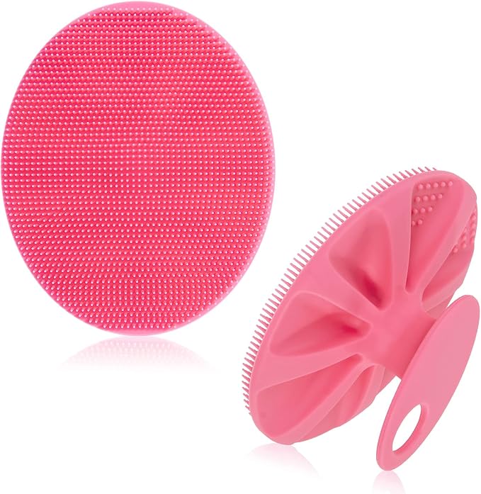 INNERNEED Silicone Body Cleansing Brush Exfoliating Scrubber, Pink | Gentle Massage, Deep Clean, Hygienic Shower Scrub Brush Soft Bristles for All Skin Types, Easy to Hold