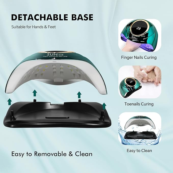UV Light for Gel Nails 288W UV Nail Lamp with 63 LED Beads for Gel Polish with LCD Display Auto Sensor and 4 Timer Settings Professional Nail lamp