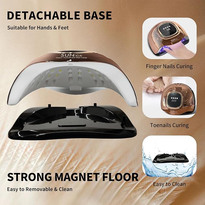 UV Light for Nails,288W UV Nail Dryer LED Light for Gel Polish-4 Timers Professional Nail Art Accessories,Curing Gel Toe Nails