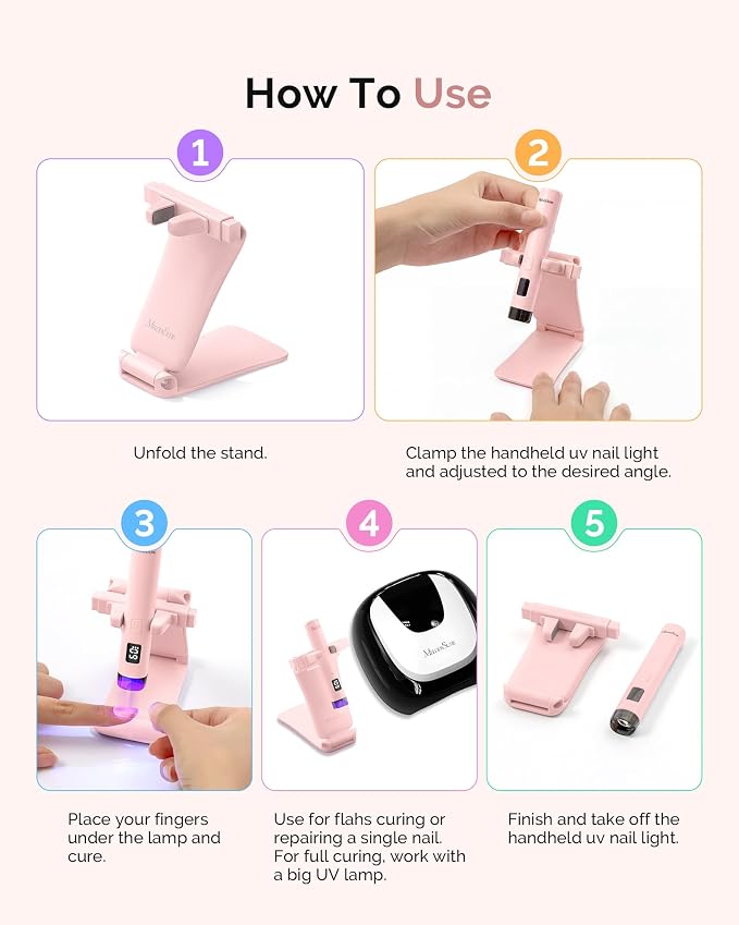MelodySusie Nail Lamp Stand & Holder for Flash Cure Handheld UV Light
