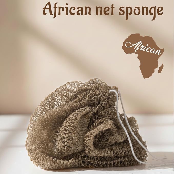 Yiclick African Net Sponge Authentic with Knots - Exfoliating Washcloth Towel, Back Scrubber for Shower Bath, Exfoliating Body Scrubber Exfoliator, African Rags Wash Cloth Loofah Lufa Sponge