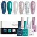 CANNI 9ML Shimmer Gel Nail Polish Set, 6 Glitter Shades UV LED Soak Off | Smooth Application • Highly Pigmented • Glossy Finish • Long-Lasting Wear • Nail Art • Salon DIY Manicure • Easy Application