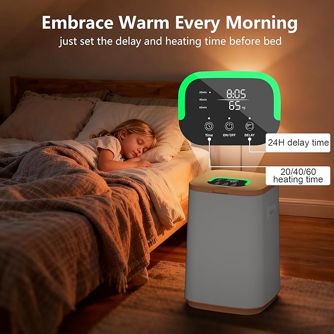 Large Towel Warmer Bucket for Bathroom, Luxury Towel Warmers SPA, Hot Towel Heater, Great Gift Idea, 24H Delay Function, 1 Min Fast Heating, Fits Three 40"x70" Towels, Bathrobes, Blankets-Orange