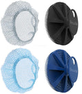 Silicone Body Scrubber and Scrub Net Set, BEAUTAIL 4 Pack for Rich Lather | Gentle Silicone Shower Brush or Firmer Exfoliating Bath Net, Deep Cleansing & Exfoliation, 2 Brushes + 2 Nets for Men & Women