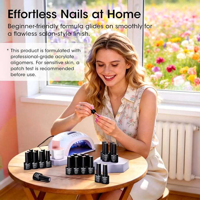 GELLEN Gel Nail Polish Set 24PCS, Pastel Bright Gel Polish Kit | 24 Colors with Base, Glossy, Glitter & Cat Eye Top Coats Plus Magnet for DIY Nail Art at Home or Salon Manicure