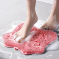Shower Foot Scrubber, Shower Foot and Back Scrubber with Suction Cups, Shower Silicone Foot Washer for Exfoliating Massage（Pink）