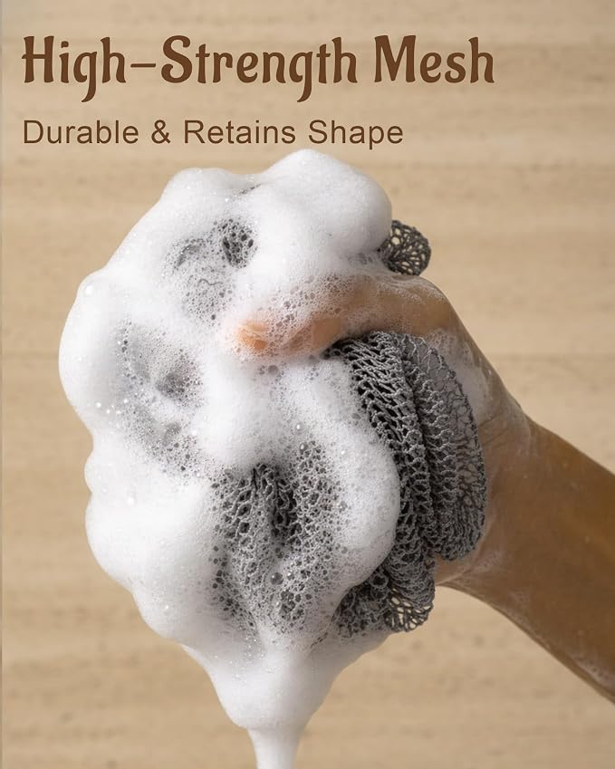 Yiclick African Net Sponge Authentic with Knots 2 Pack - Exfoliating Washcloth Towel, Back Scrubber for Shower Bath, Exfoliating Body Scrubber Exfoliator, African Rags Wash Cloth Loofah Lufa Sponge