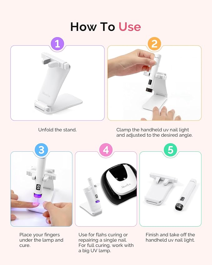 MelodySusie Nail Lamp Stand & Holder for Flash Cure Handheld UV Light