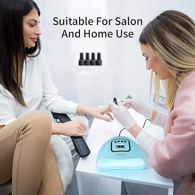 JODSONE U V LED Nail Lamp Blue Gel Polish Nail Dryer with Smart Auto Sensor 4 Timing Modes Fast Curing for Home DIY