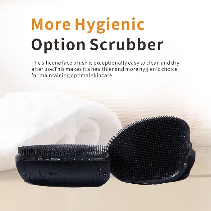 Silicone Face Scrubber for Men, 2 Pack Deep Cleaning Facial Brush, Manual Exfoliating Face Wash Brush for Blackhead Pore Cleansing, Sensitive Skin Care Tool for Women and Men