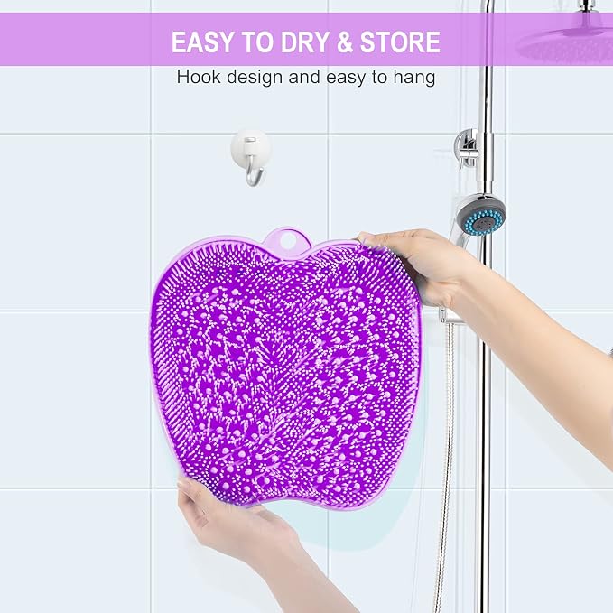 BESKAR XL Larger Shower Foot Scrubber Mat with Non-Slip Suction Cups | Cleans, Smooths, Exfoliates, Massages Your Feet Without Bending, Improve Foot Circulation, Soothes Tired Feet