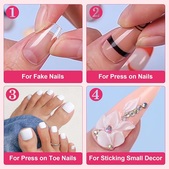 Makartt Brush-On Nail Glue for Press On Nails & Tips: Air Dry, 7ML, Strong | No UV lamp needed, 5-10s quick dry, built-in brush, HEMA-free & TPO-free for sensitive skin, Both for Clear & Opaque Nails