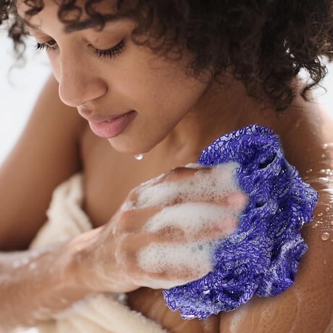 Yiclick African Net Sponge Authentic with Knots 2 Pack - Exfoliating Washcloth Towel, Back Scrubber for Shower Bath, Exfoliating Body Scrubber Exfoliator, African Rags Wash Cloth Loofah Lufa Sponge