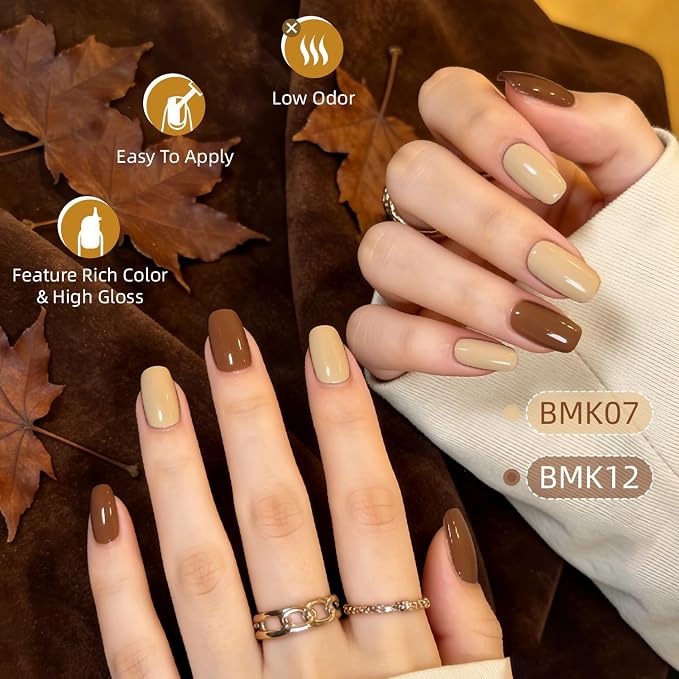 JODSONE Gel Nail Polish Set 32 Colors Nude Brown Gel Polish Set for Salon at Home DIY Nail Art