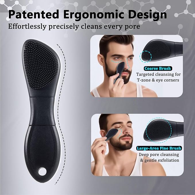 Silicone Face Scrubber Black Head Remover for Face- Appliances for Removing Make-up for Deep Cleansing Blackhead Remover Tools Face Spatula Makeup Removal Washing Brushes Pore Cleaner (Black)