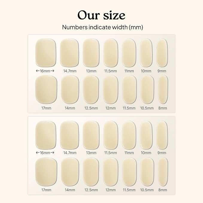 Heyhae Semi Cured Gel Nail Strips Salon Quality - Hey, Barefoot & Free | No UV Light Needed | Salon Quality, Easy Apply & Remove | 28 Strips, 1 Prep Pad, Nail File, Wooden Stick | Beige Jelly