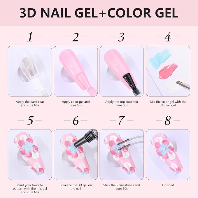 Makartt 15g 3D Nail Gel & Gold Chrome Nail Powder Kit for Sculting and Drawing