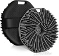 Silicone Body Scrubber, 2 PCS Exfoliating Body Scrubber, Silicone Loofah Bath Brush with Hand Strap, No-Slip Handheld Body Wash Brush Body Scrubbers Shower Cleaning for All Skin Types (Black & Grey)
