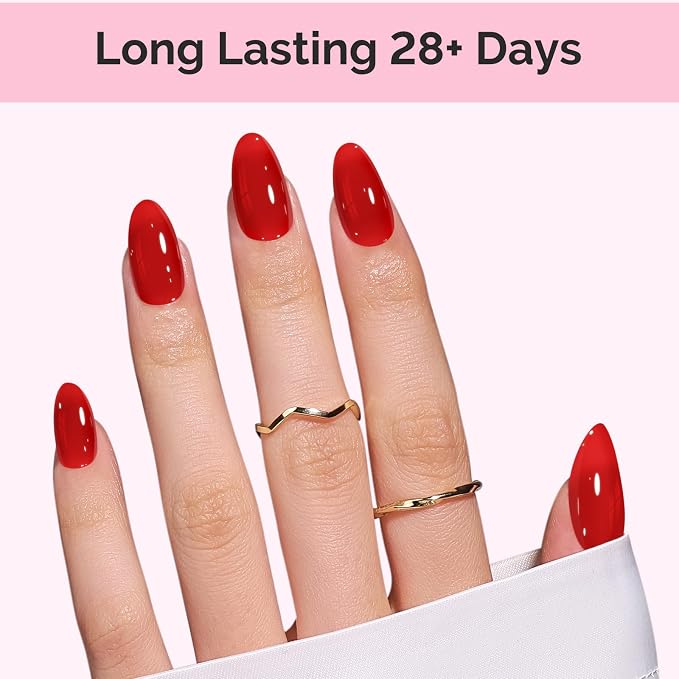 MelodySusie Red Gel Nail Polish, 0.5Fl.oz Jeweliver Jelly Nail Polish Translucent Cherry Red Deep Color Sheer Soak Off UV LED Light Cure Gift for Women Nail Art Manicure JDZ30