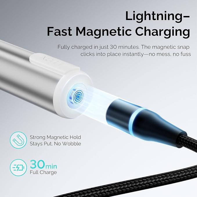 L'UGX Handheld uv Light for Gel Nails with Magnetic Fast Charging – High Power Portable LED Nail Lamp for Gel Polish, Cordless Nail Dryer for Salon & Home- Silver
