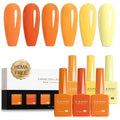 CANNI 9ml Gel Nail Polish 6 Orange Shades Set, UV LED Soak Off Gel Polish | HEMA-Free Formula • Self-Leveling Application • Glossy Finish • Sunset Inspired Tones • Salon & DIY Use • Highly Pigmented