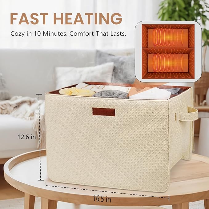 Towel Warmer Bucket - Hot Towel Warmer for Bathroom & Home Spa, Fits 3 Oversized 40"x70" Towels/Bathrobes/Blankets, Auto Shut Off & Adjustable Timer (Countertop- Geometric Weave Style)