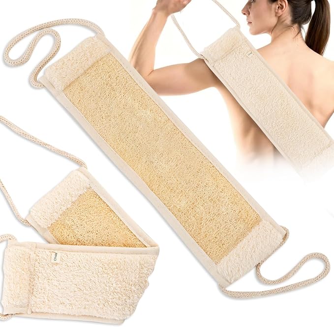 Chakra Fiber Exfoliating Back Scrubber Mitt - Deep Cleansing Massage Glove for Soft Skin, Essential Bath and Spa Accessory