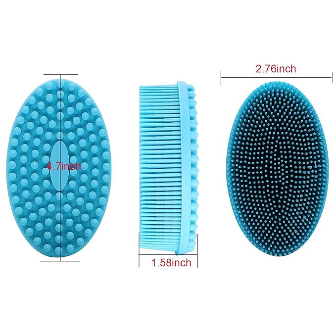 DNC 3 Pack Silicone Body Scrubber and Back Scrubber for Shower Brush