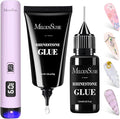 MelodySusie Purple Handheld UV Light for Gel Nails and Rhinestone Glue Kit | Cordless Spot Cure All Soft Gels 20s/60s Timer 450mAh Battery, Super Strong Gel Nail Glue Nail Art Design