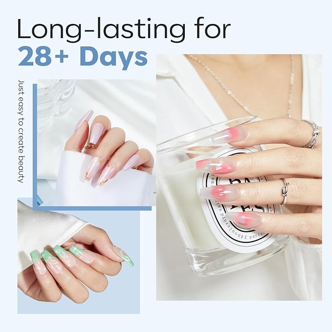 Modelones Medium Coffin Nail Tips Pre-shaped Soft Gel Fake Nails False Full | Fake Nails False Acrylic Clear Full Cover Press on Extension Kit Gel Manicure DIY at Home 216PCS 12Sizes
