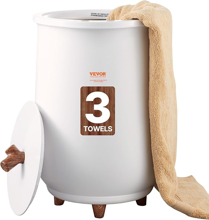 VEVOR Towel Warmers for Bathroom, Towel Warmer Bucket Auto Shut Off for Spa Fits up to 3 Oversized Towels, Blankets, Clothes, Bathrobes, PJ's and More