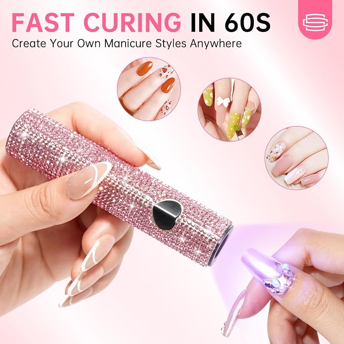 UV Light for Gel Nails, Handheld UV Nail Lamp | Portable LED Nail Lamp, Mini Nail Dryer, USB Nail Light for Fast Curing