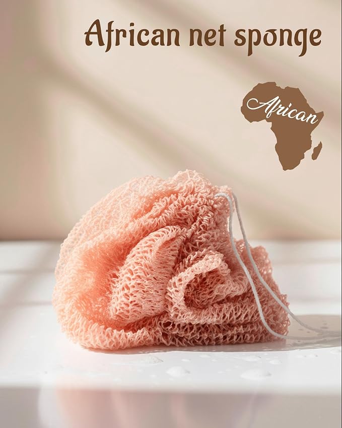 Yiclick African Net Sponge Authentic with Knots 2 Pack - Exfoliating Washcloth Towel, Back Scrubber for Shower Bath, Exfoliating Body Scrubber Exfoliator, African Rags Wash Cloth Loofah Lufa Sponge