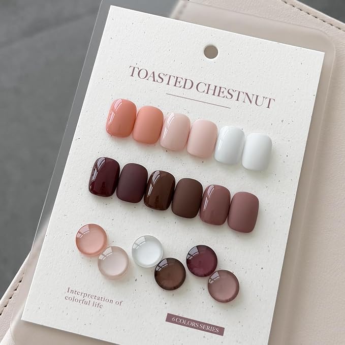 GAOY Mauve Gel Nail Polish Set, 6 Colors Brown Red Neutral Pink Nude | Fall Nail Art, UV Lamp Required, Pigmented, Long Lasting, Easy to Apply, Salon Manicure at Home, Gift for Women