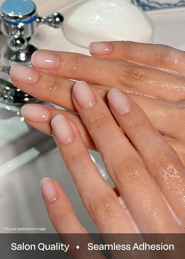 ohora Semi Cured Gel Nail Strips (N Coconut Jelly) - Works with Any Nail Lamps, Salon-Quality, Long Lasting, Easy to Apply & Remove - Includes 2 Prep Pads, Nail File & Wooden Stick