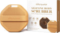 Silicone Body Scrubber for Shower & Bath – Food-Grade Silicone Body Brush with Ergonomic Handle for Cleansing & Gentle Exfoliation – Reusable Body Scrubber for Smooth Skin (Brown)