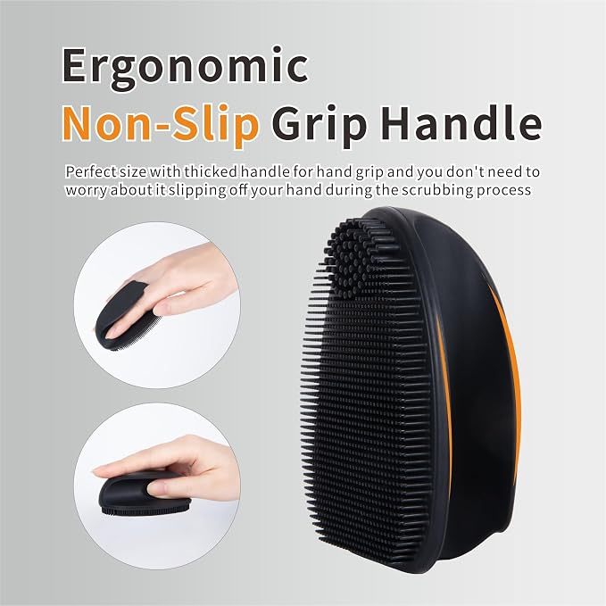 Soft Silicone Body Scrubber with 2pack Silicone Face Scrubber for Shower,Exfoliating Body Scrubber for Sensitive Skin,Silicone Body Brush Face Cleansing Brush for Pore Cleaning,Skin Care