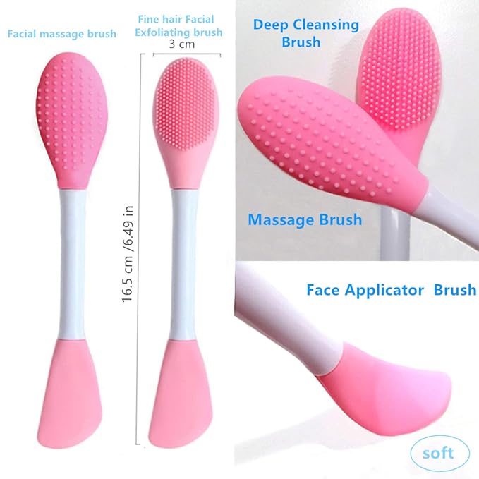 Facial Cleansing Brush,lip scrubber exfoliator,Pore Cleaning Brush Tool | Lip Scrubber Exfoliator, Pore Cleaning Tool，3 in 1 Silicone Facial Cleansing Brush for Face Scrubber