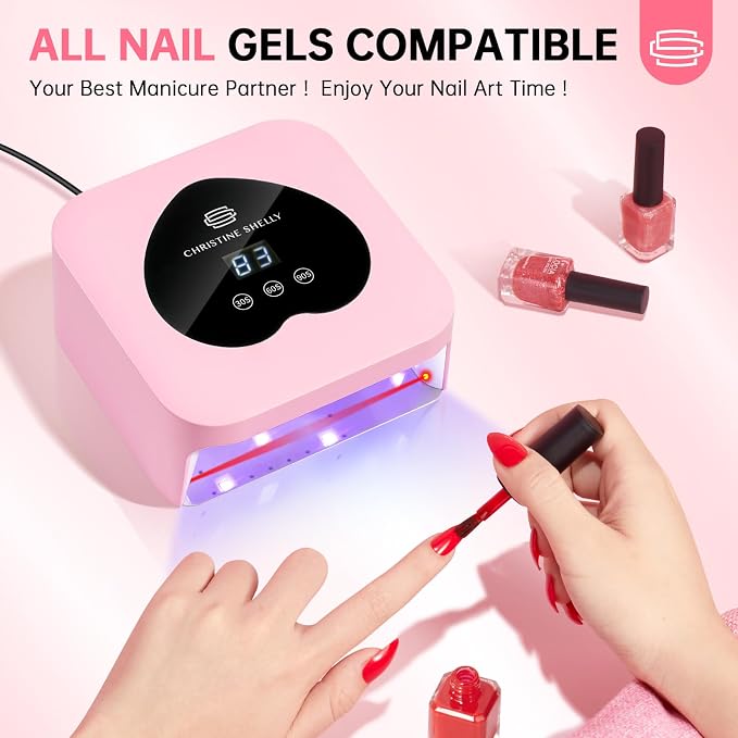 UV Light for Gel Nails, 48W Plug-in Mini UV Nail Lamp | Portable Nail Lamp Diamond Nail Dryer with Touch Control Auto Sensor and 3 Timer Settings Nail Light Curing Lamp, Home