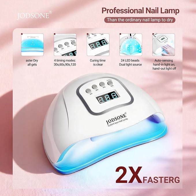 JODSONE 36Pcs Jelly Gel Nail Polish Kit 32 Colors with U V Light Crystal Transparent Classic Color 4 Functional Gel for All Seasons