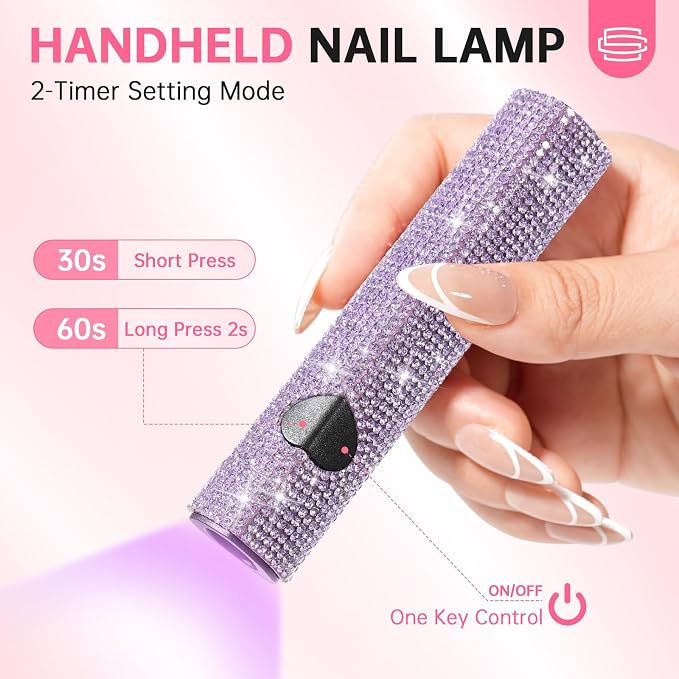 UV Light for Gel Nails, Handheld UV Nail Lamp | Portable LED Nail Lamp, Mini Nail Dryer, USB Nail Light for Fast Curing