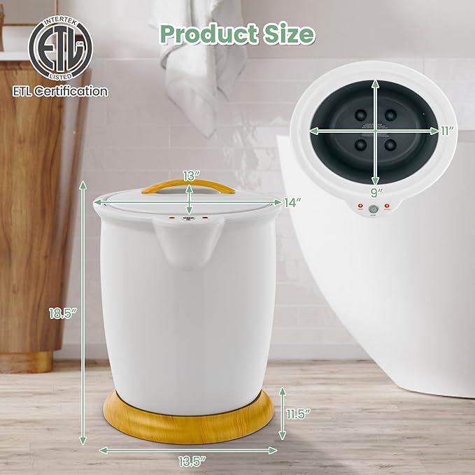 Happygrill Towel Warmer, Luxury Towel Warmer Bucket w/Fragrance Holder, Auto Shut Off, Fits Up to Two 40" x 70" Oversized Towels, Bathrobes, Blankets, Large Towel Warmer for Bathroom