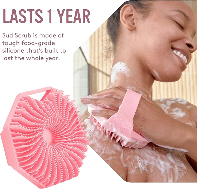 Sud Scrub® Body Scrubber + Face Scrubber Set (Pink)