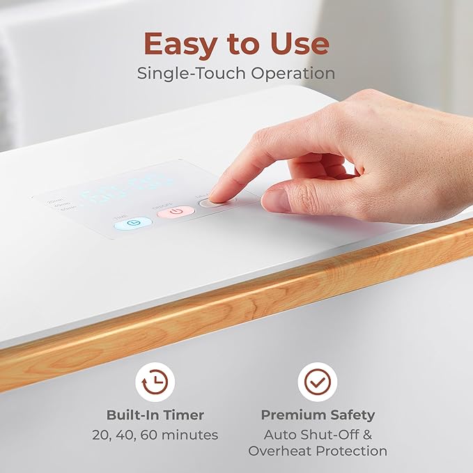 SereneLife Luxury Rectangle Towel Warmer - Spa & Bathroom Heater with Custom Fragrance, Auto Shut-Off, Fits 2 large Towels, Blankets, Bathrobes, PJ's - Perfect Gift for Him & Her (Natural Wood)