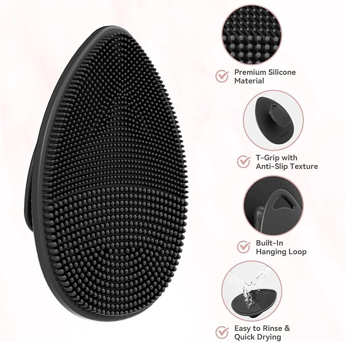 Silicone Face Scrubber, Facial Cleansing Brush, Face Exfoliator Scrub Brush | Manual Rubber Gentle Face Wash Brush, Face Care Cleanser Brushes for Exfoliating, Pore Blackhead Brush Tool for Men Women