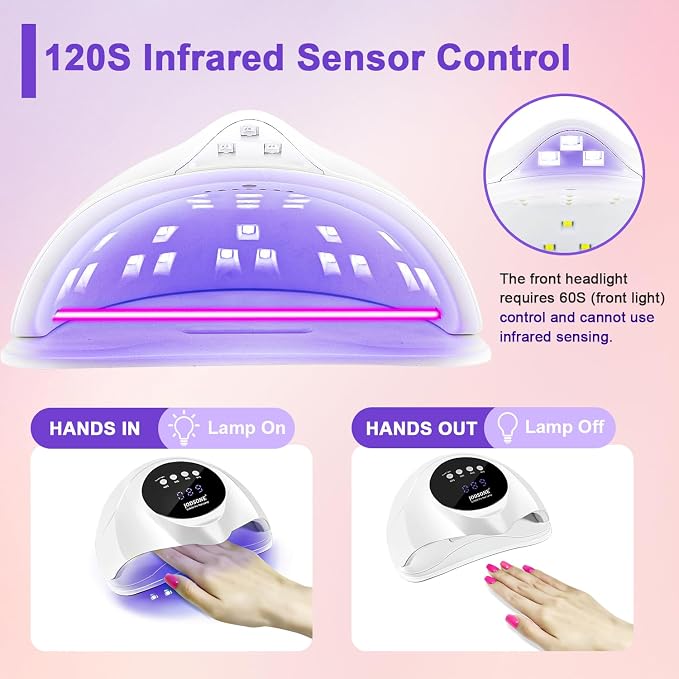 JODSONE U V LED Nail Lamp,2-in-1 Design for Nail Tip and Gel Nails Polish Fast Curing with 4 Timer Smart Sensor
