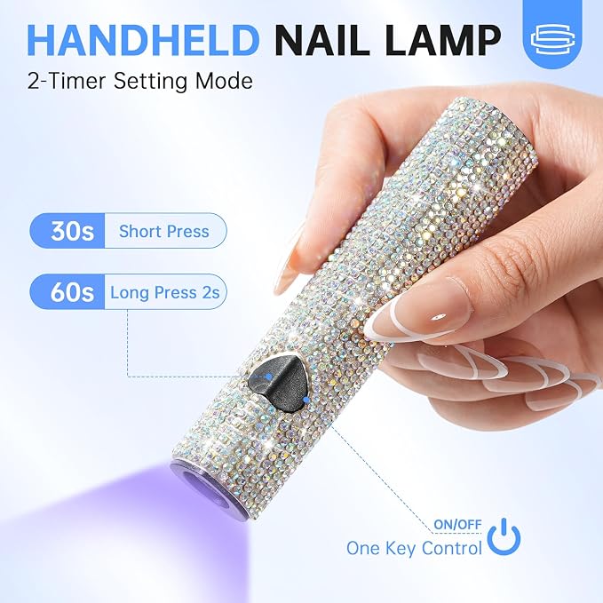 UV Light for Gel Nails, Handheld UV Nail Lamp | Portable LED Nail Lamp, Mini Nail Dryer, USB Nail Light for Fast Curing